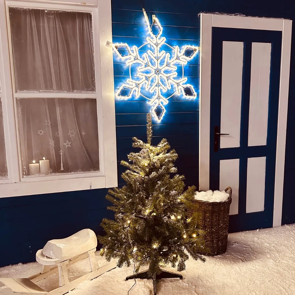 DECOLED LED světelná vločka XI, závěsná, pr. 88 cm, teple bílá