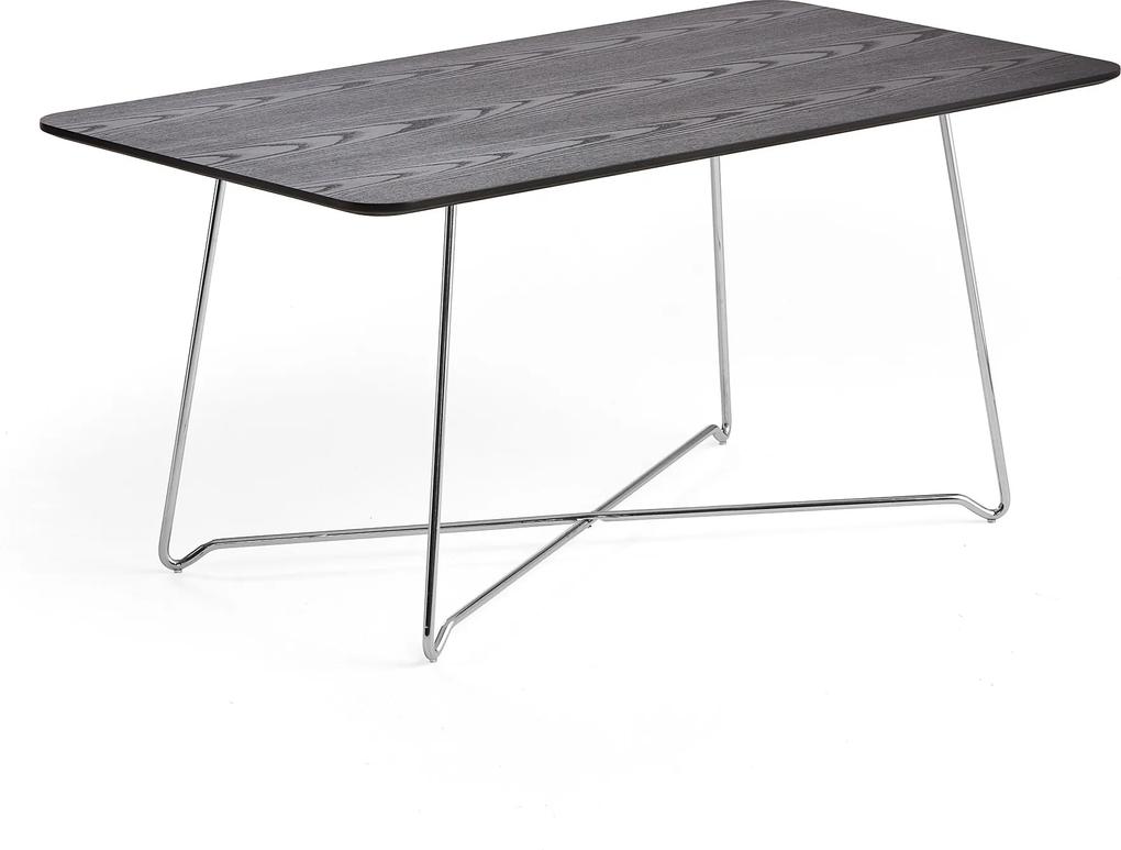 Kaviarenský stôl Iris, 1100x600 mm, chróm, čierny dub