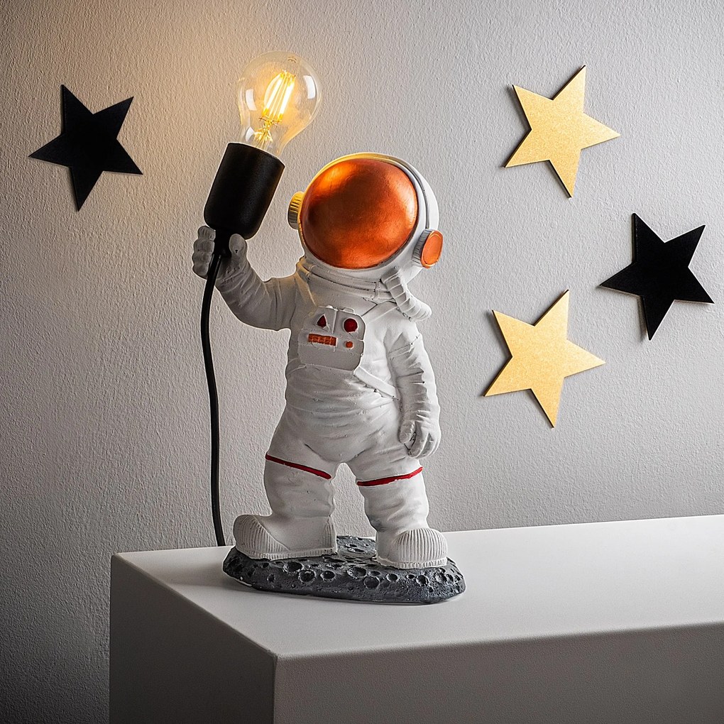 Stolná lampa Astronaut bronzová/biela