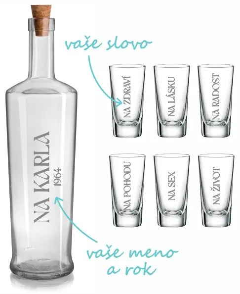 Pieskovaný set na slivovici Olea Piede (1+6)