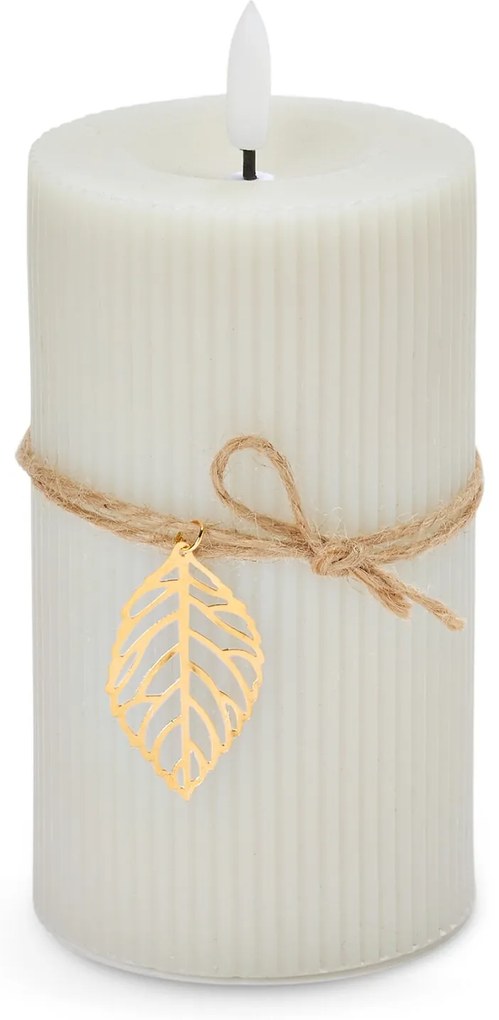 LED sviečky z pravého vosku s listom