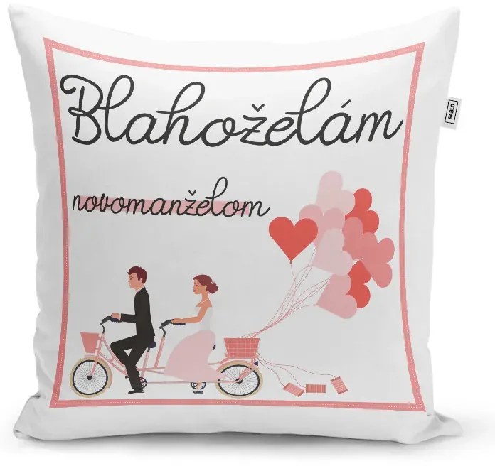 Sablio Vankúš Blahoželám novomanželom: 40x40 cm