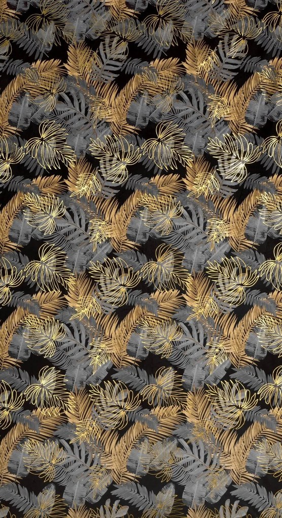ZATEMŇOVACÍ ZÁVES NA KRÚŽKOCH BALI 140X250 CM LISTY