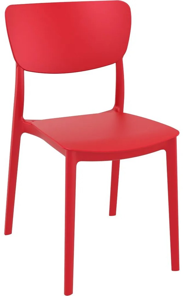 MONNA záhradná stolička bez podrúčok red