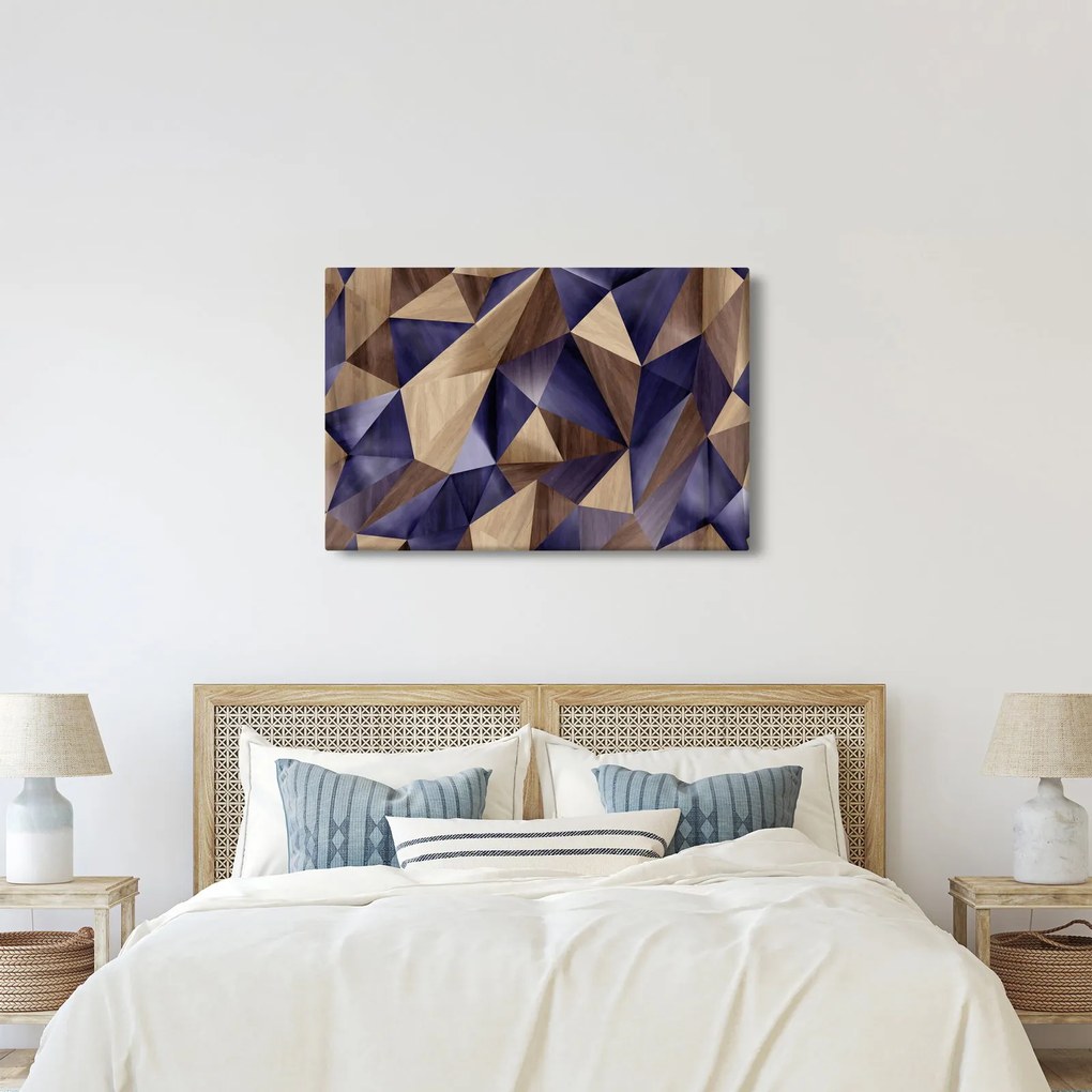 Obraz - 3D drevené trojuholníky (90x60 cm)