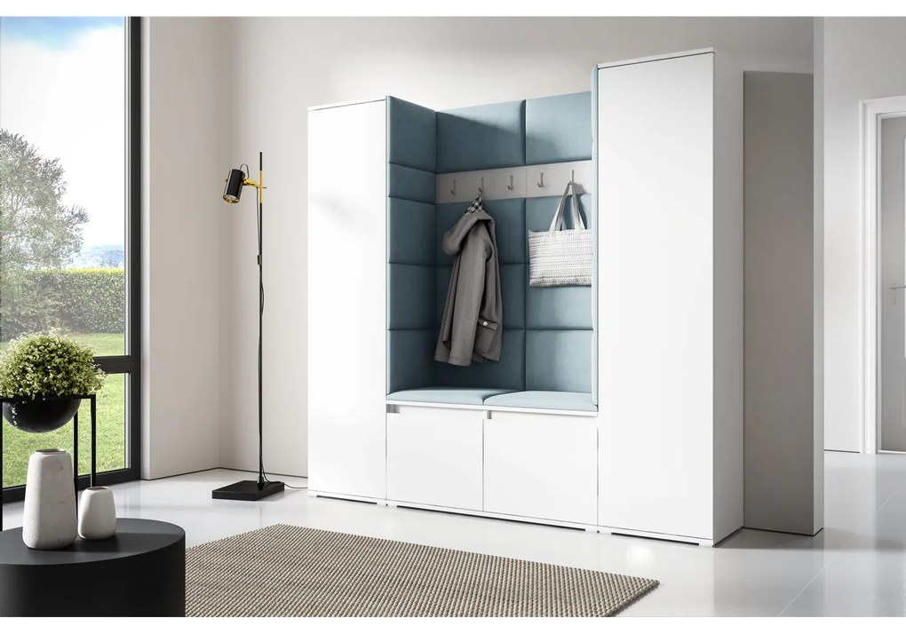 Predsieňová stena AMI 31 Bez zrkadla Biela Modrá