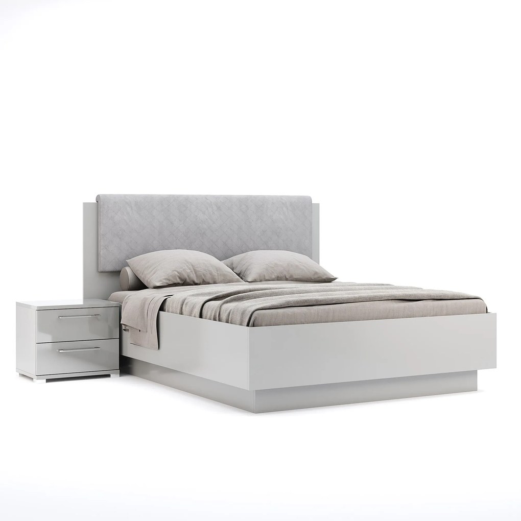 Dvoulůžková postel Megy 160x200 se zvedacím roštem šedá