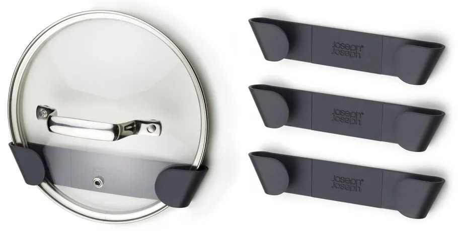 Plastové držiaky na pokrievky v súprave 4 ks bez vŕtania CupboardStore – Joseph Joseph