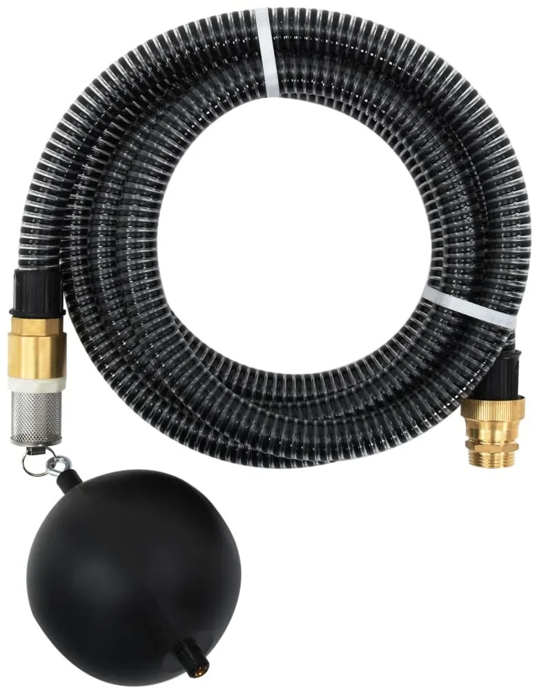 Odsávacia hadica s mosadznými spojkami, čierna 1,1" 5 m, PVC