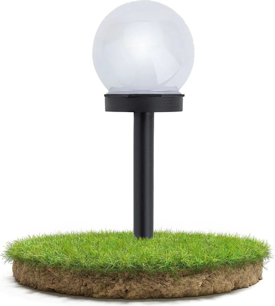 BERGE SADA 4 solárnych záhradných lámp, LED, BIELA, 10 cm, vodotesná, IP44
