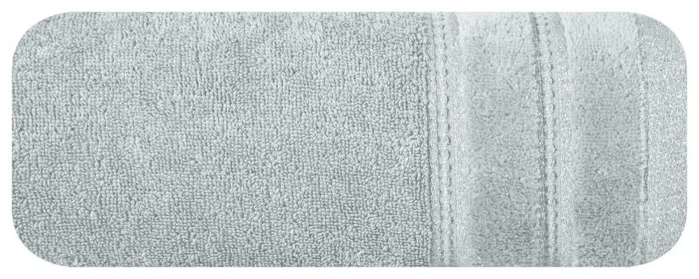 Osuška GLORY v tmavo šedej farbe, s velúrovým okrajom a lesklou niťou Šírka: 70 cm | Dĺžka: 140 cm
