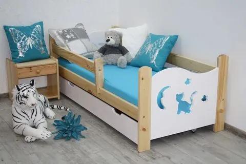 OVN Detská posteľ MICKA 70x160 biela-borovica +rošt