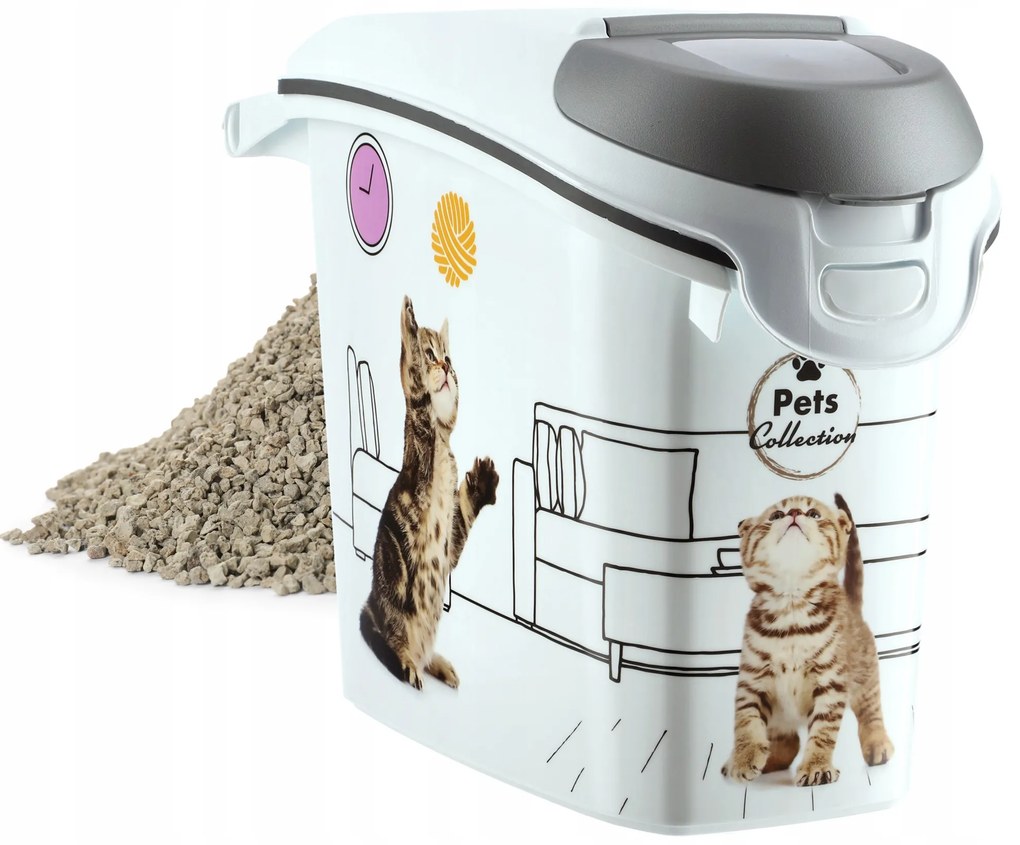 Kontejner a úložný box na granule pro kočky, 15l/6kg CAT