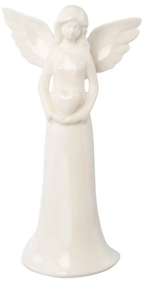 Gasper Porcelánový anjel ANNA V. 18,5 cm biely