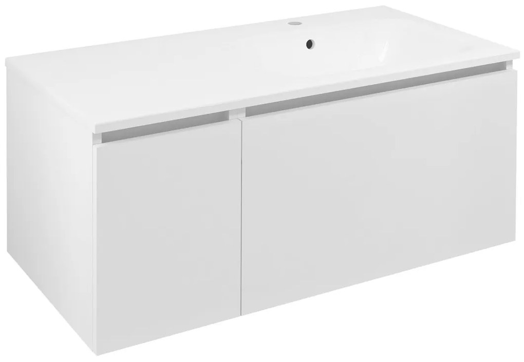 Sapho Sapho, LOREA skrinka s umývadlom 101x46x51,5cm (30+70 cm), pravá, biela matná, LE070-3131-R-01