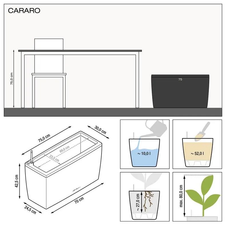 Lechuza Cararo 75/30/43 antracit komplet