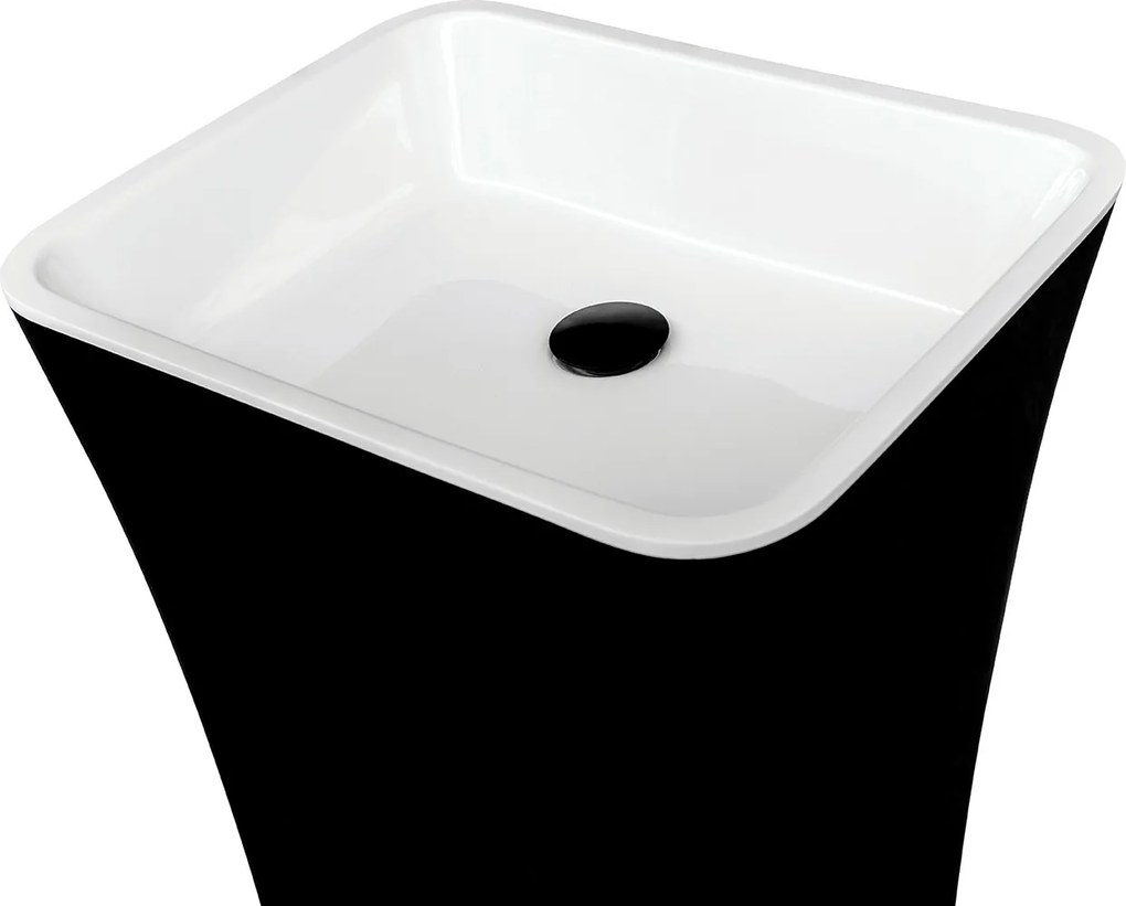 Besco Voľne stojace umývadlo z liateho mramoru Assos BW Matt UM VS 52x41x85 cm