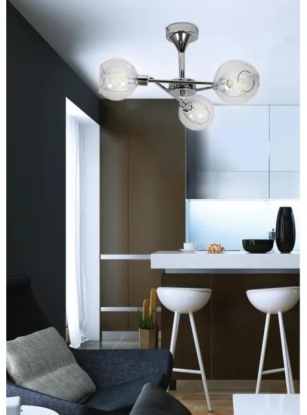 Luster na tyči OZZO 3xE14/40W/230V