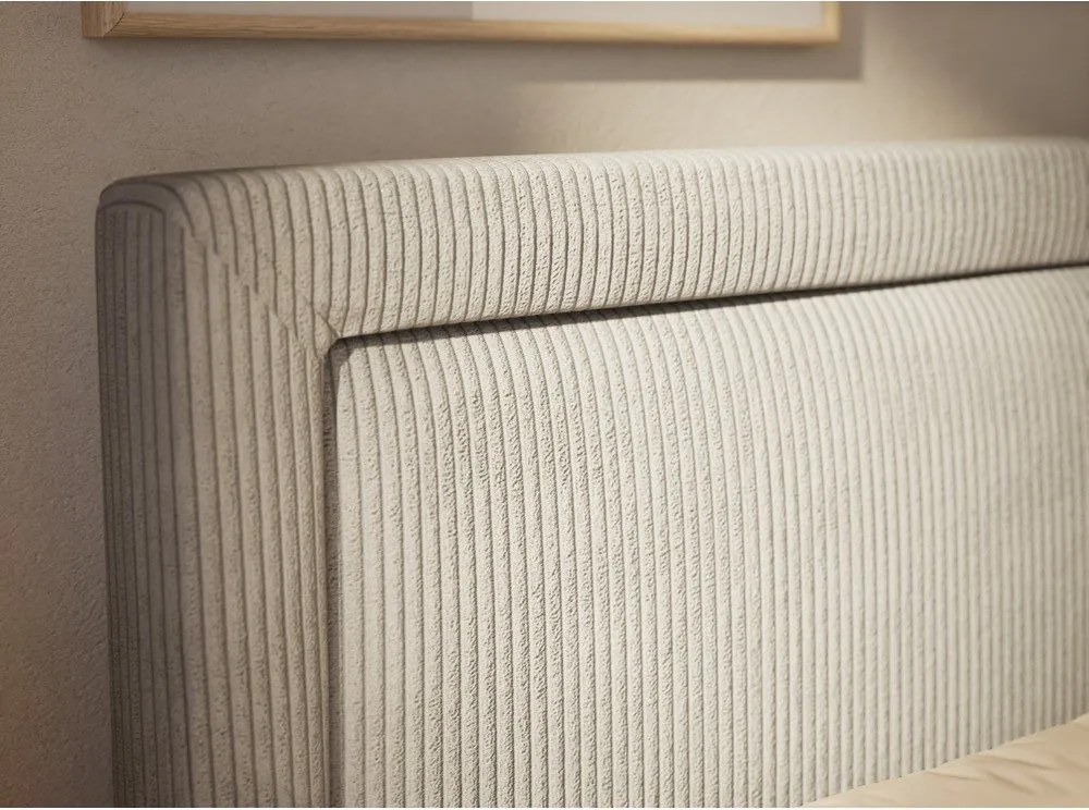 Sivá boxspring posteľ s úložným priestorom 200x200 cm Fresco – Maison de Rêve