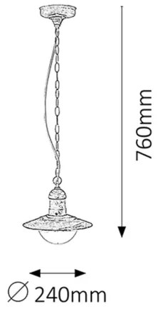 Rabalux 8740 - Vonkajšie závesné svietidlo OSLO 1xE27/60W
