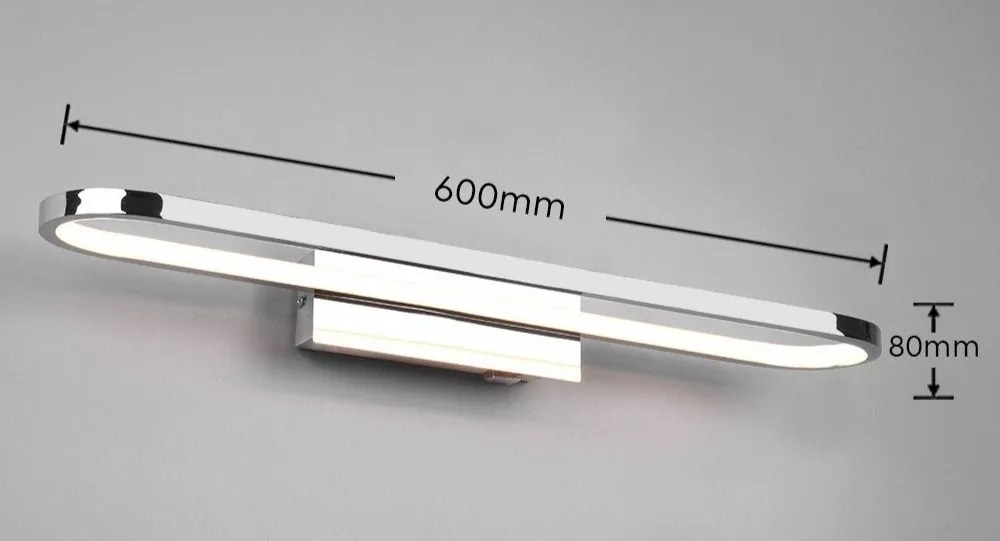 LED nástenné svietidlo v lesklej striebornej farbe (dĺžka 60 cm) Gianni - Trio