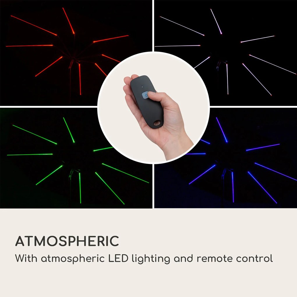 Blumfeldt Calais, slnečník, hliníkový rám, polyester, UV 50, LED svetlo