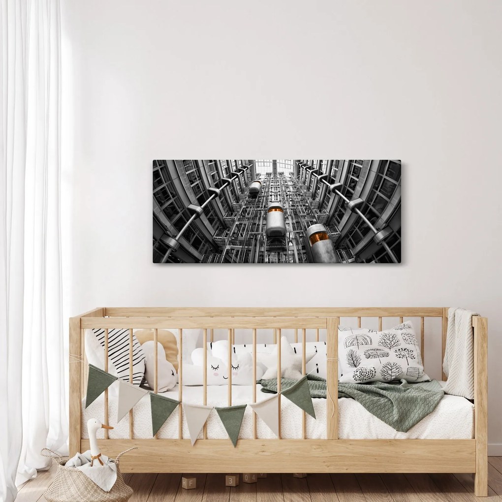 Obraz výťahu v budove (120x50 cm)