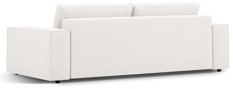 Biela rozkladacia pohovka z textílie bouclé 247 cm Jodie – Micadoni Home