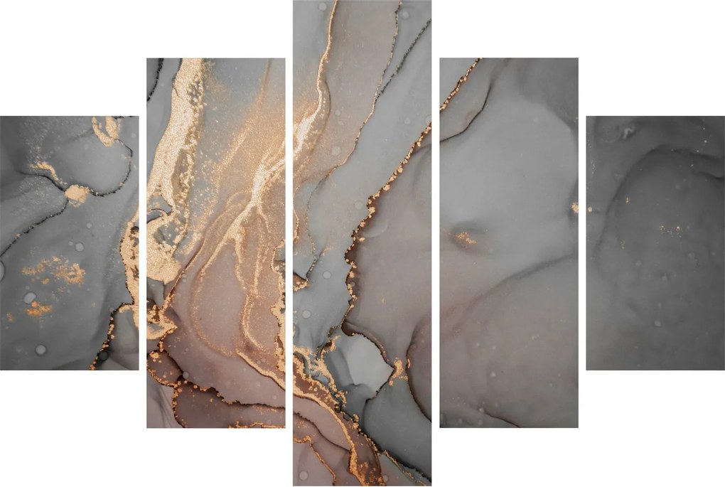 Obrázok - Šedo-zlatý mramor (150x105 cm)