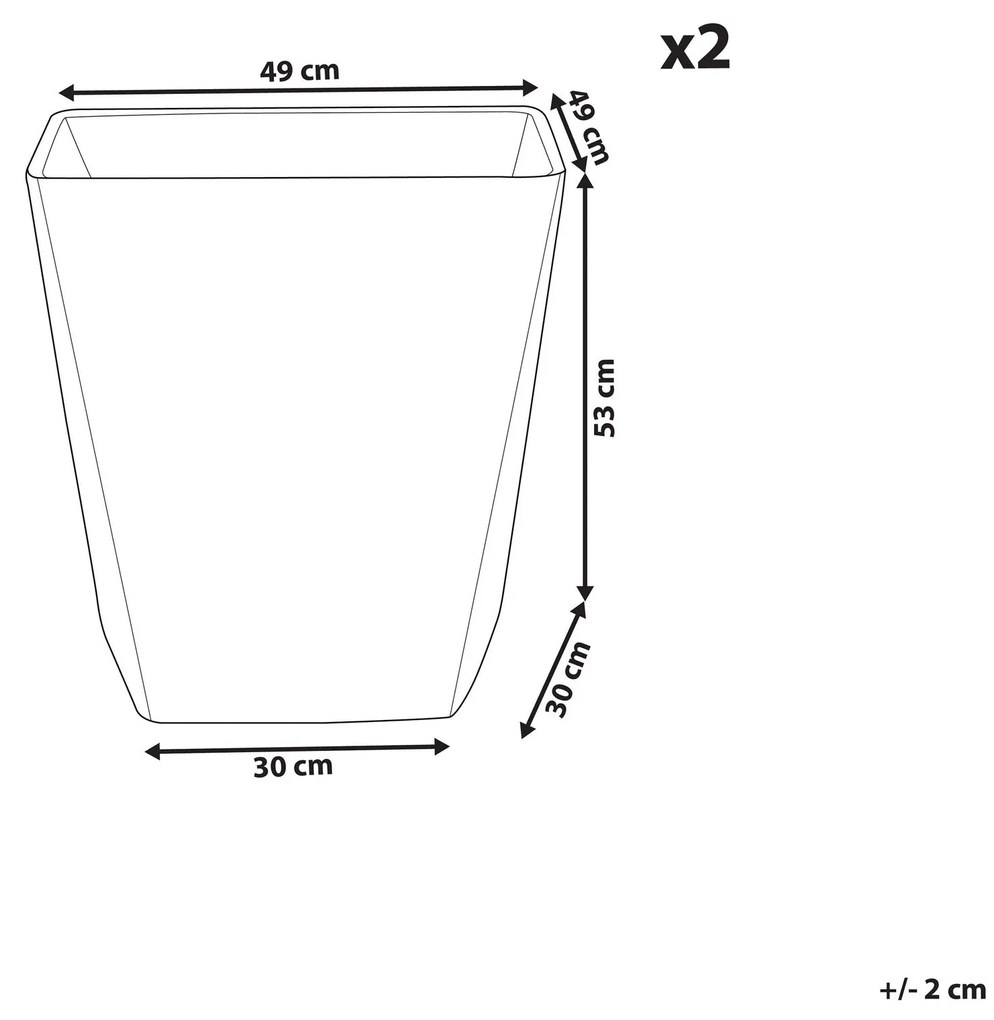 Sada 2 kvetináčov 49 x 49 x 53 cm béžová DELOS Beliani