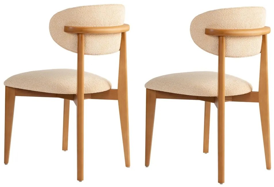 Sada jedálenských stoličiek Lionte Beige and DarkOak, 2 ks