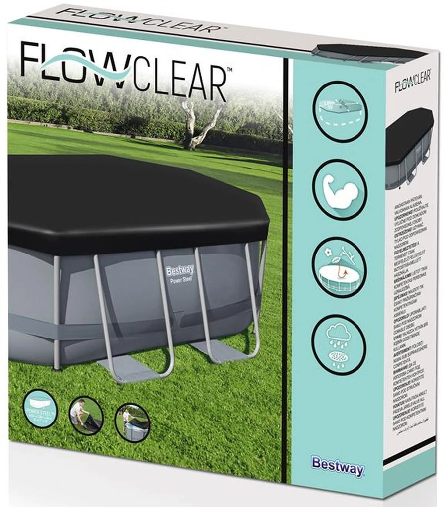 BESTWAY Krycia plachta pre bazén 305 x 200 cm, čierna 58424