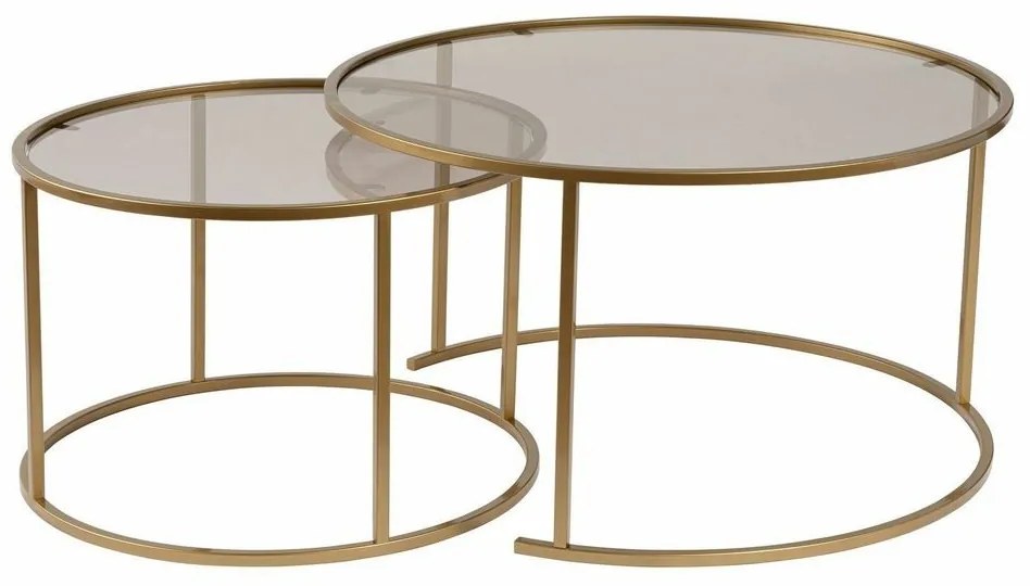 Súprava konferenčných stolíkov Aurum Gold and Bronze 80 cm, 2 ks