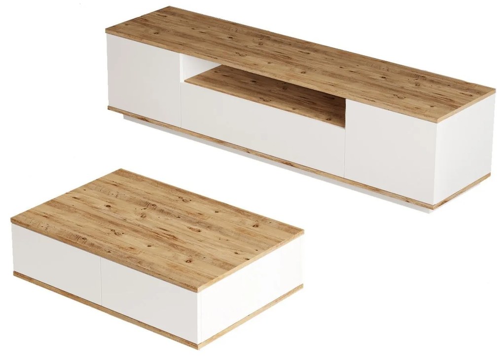 Súprava nábytku do obývacej izby Fr 17 borovica Atlantic/biela