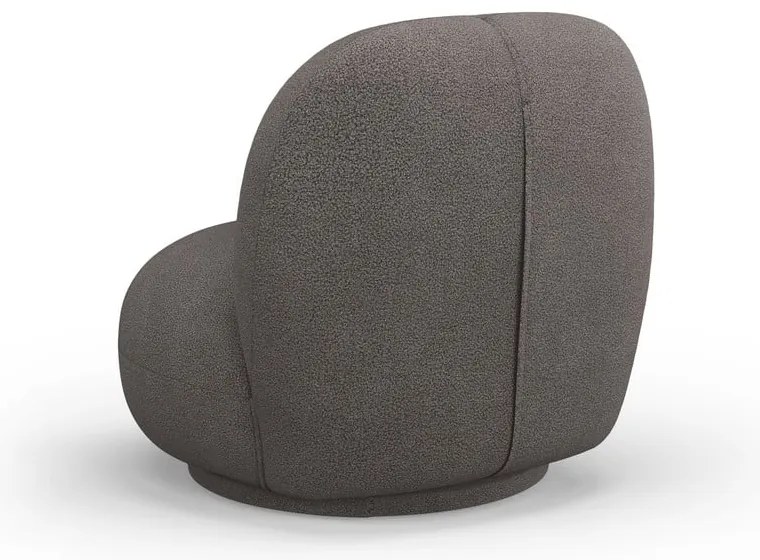 Sivé kreslo z textílie buklé Chuck – Micadoni Home