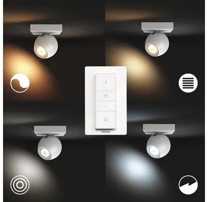 LED bodové svietidlo Philips HUE 50472/31/P6 Buckram 2x 5W 2x 350lm 2200-6500K biele s diaľkovým ovládaním
