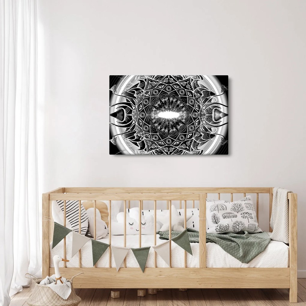 Obraz čiernobielych ornamentov (90x60 cm)