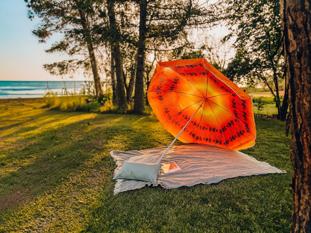Oranžovo-červený slnečník GLEAM 180 cm