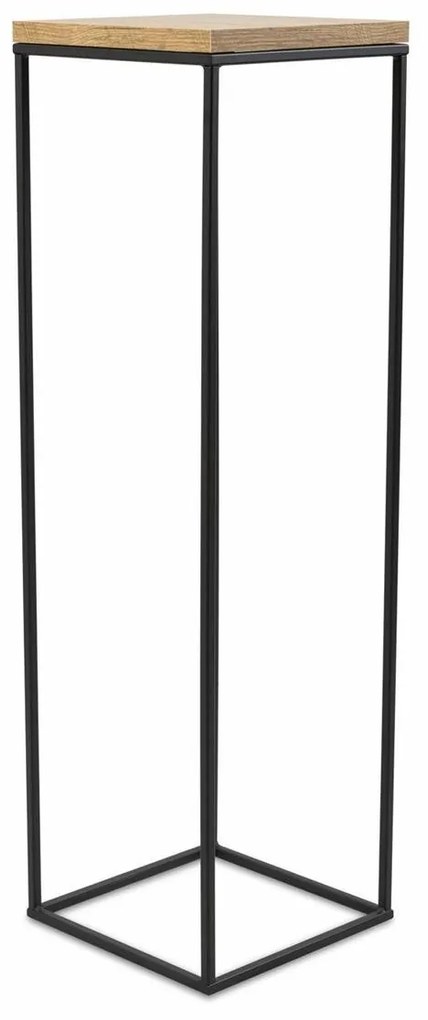 Kvetinový stojan CHARR 80 cm čierny/dub lancelot