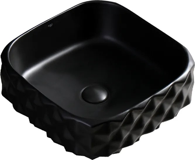 BPS-koupelny Keramické umývadlo na dosku HYD-PL-MTB-400 40x40 cm, čierne matné