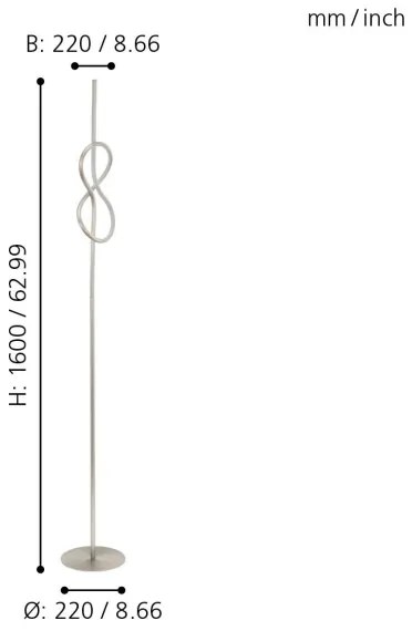 Eglo 97942 - LED Stojacia lampa NOVAFELTRIA LED/13W/230V