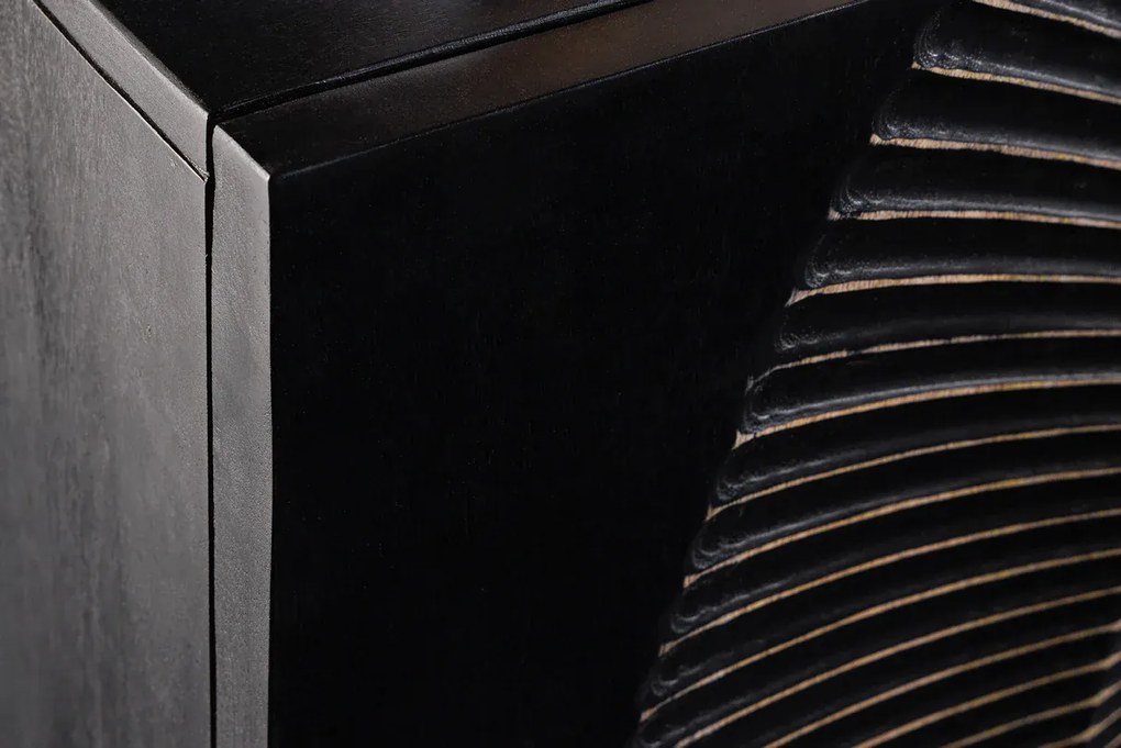 Komoda Golden Sunset 140 cm z mangového dreva v čiernom prevedení