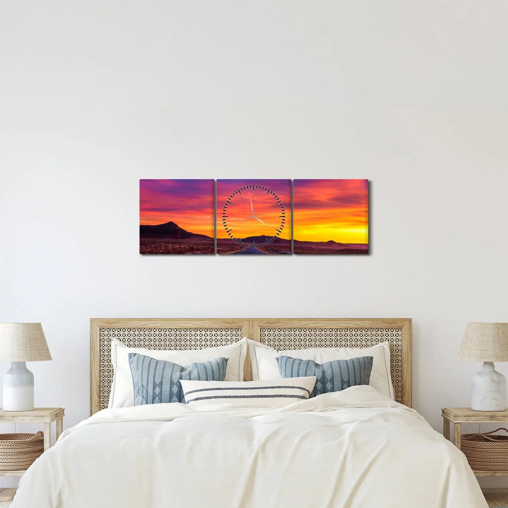 Obraz - Cesta (s hodinami) (90x30 cm)