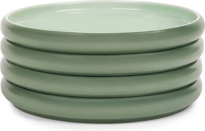 Zelené taniere v súprave 4 ks z kameniny ø 22 cm Aura Rondo – Bonami Selection