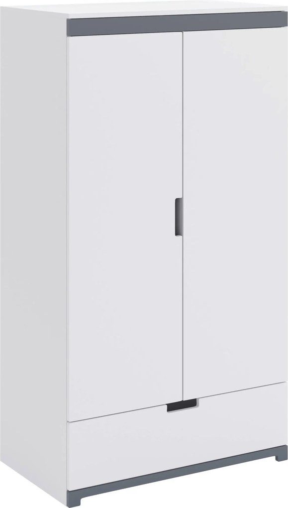 XXXLutz DETSKÁ ŠATNÍKOVÁ SKRIŇA, sivá, biela, 100/182/57 cm MID.YOU - Detské izby - 002142000302