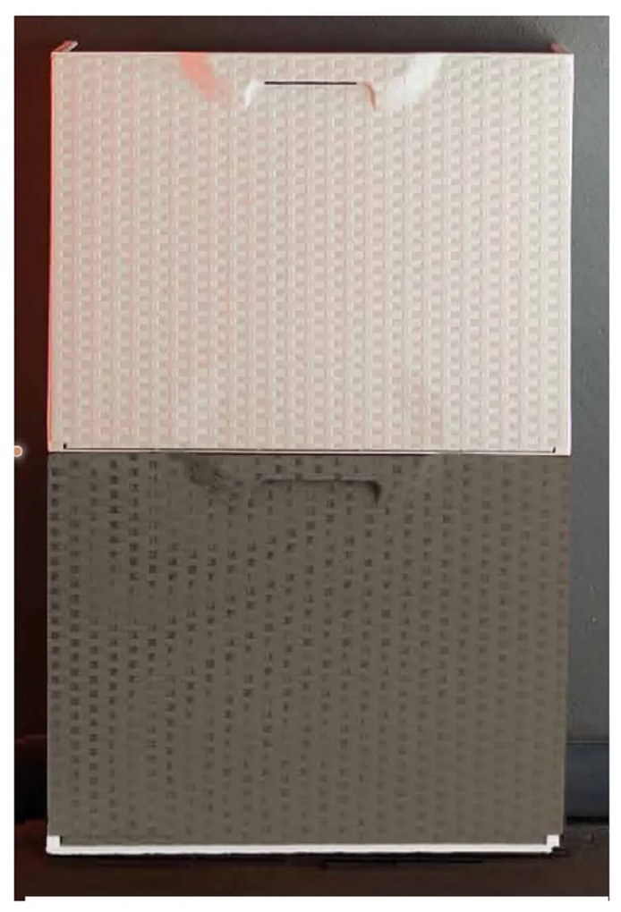 ARTPLAST Plastový botník RATTAN taupe / biely 51x17,3x40 cm