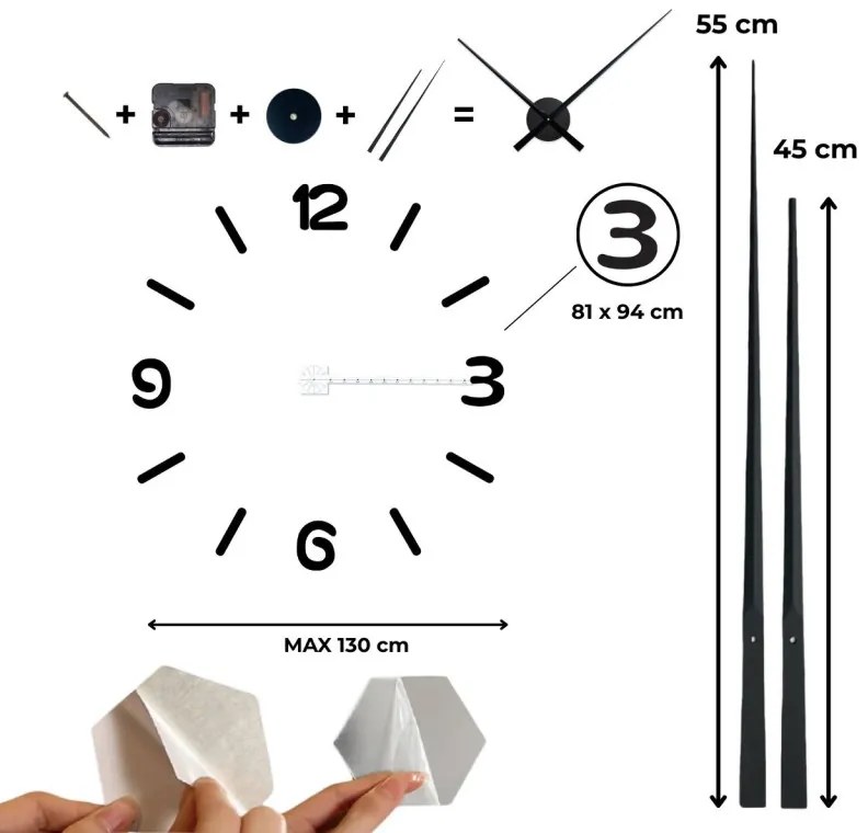 Moderné nalepovacie nástenné hodiny | SENTOP 12S026