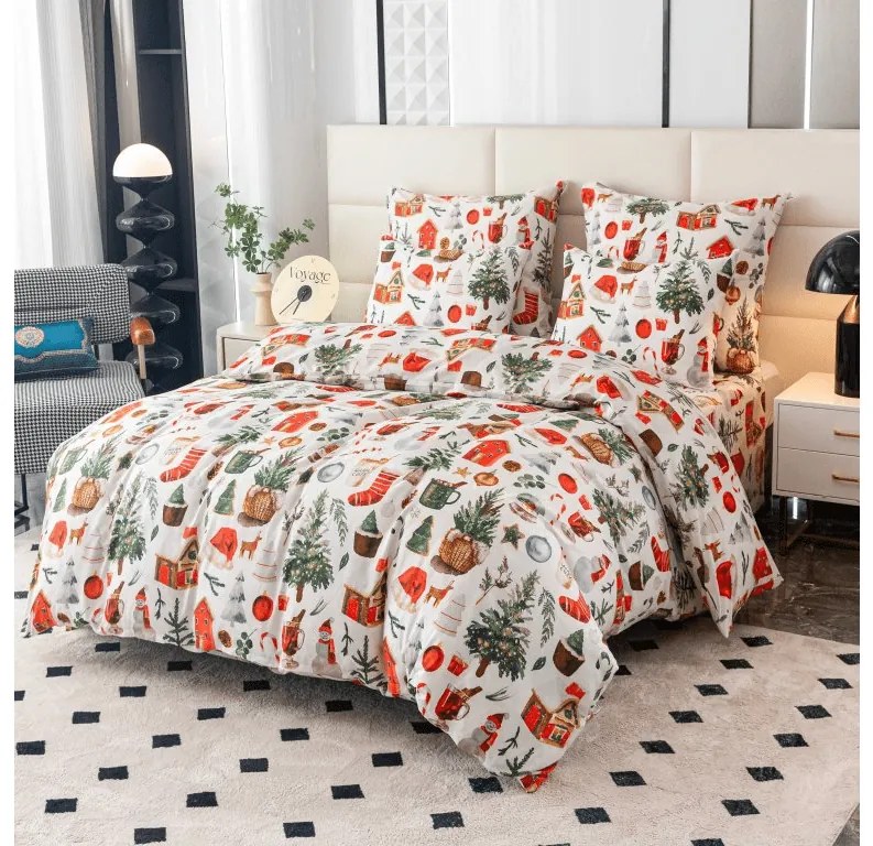 Mikroflanelové obliečky FESTIVE MAGIC biele Rozmer obliečky: 2 ks 70 x 90 cm | 200 x 220 cm