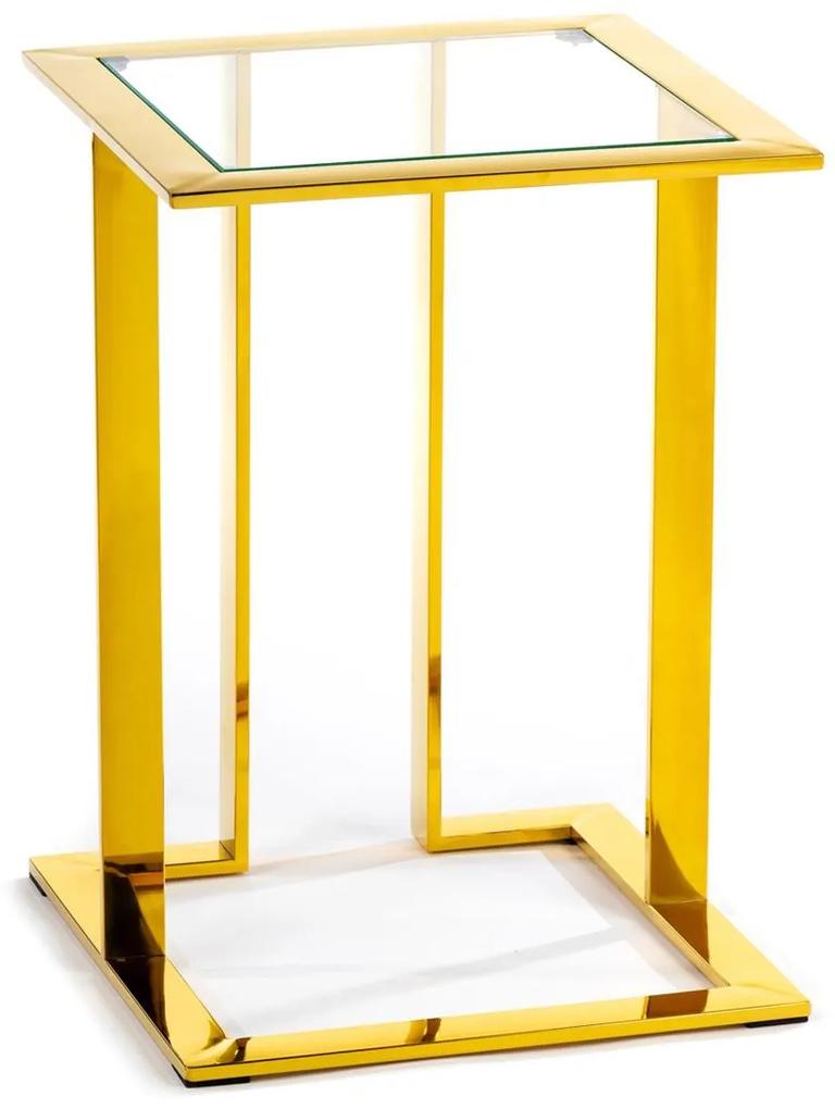 DekorStyle Odkládací stolek Sawa 40 cm zlatý
