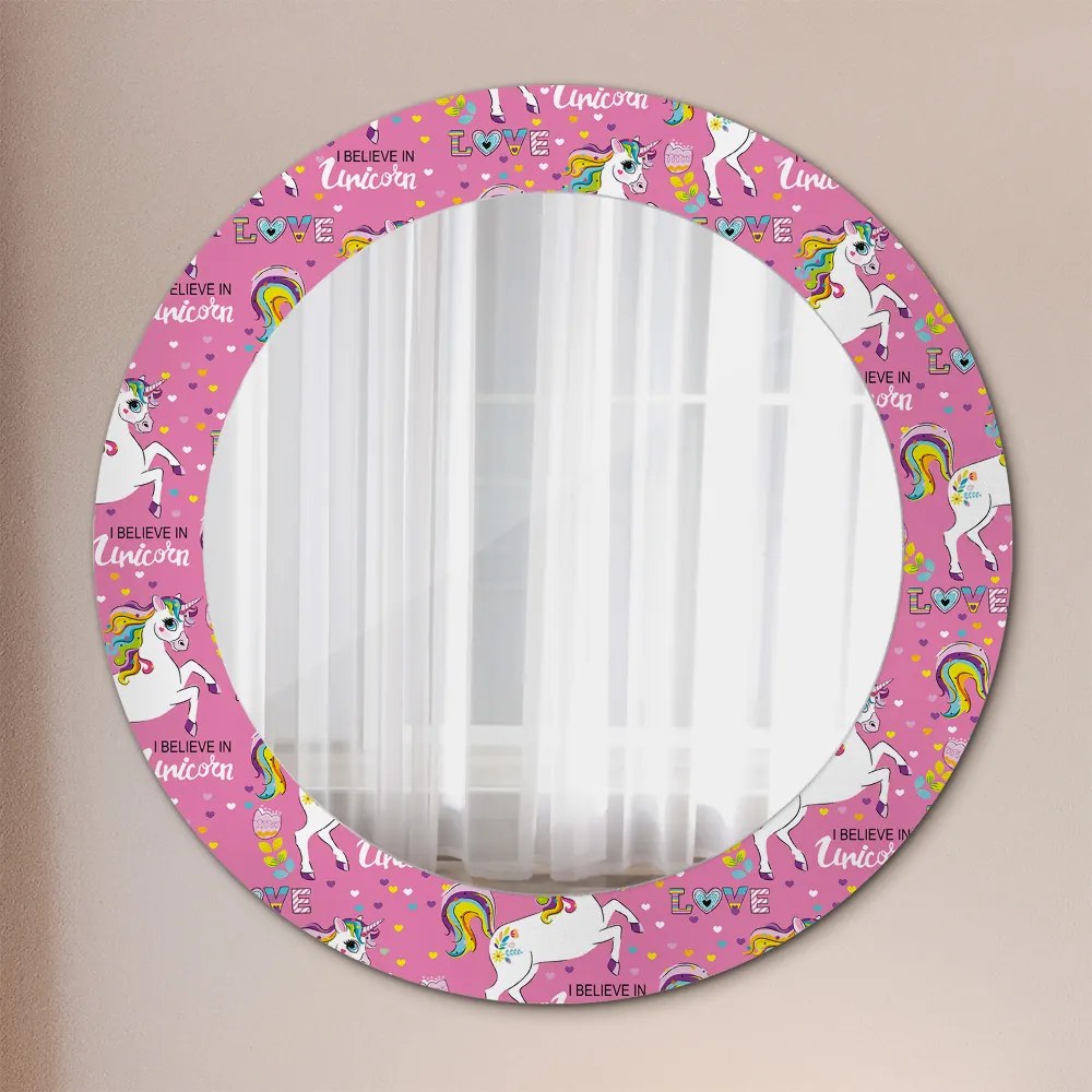 Okrúhle dekoračné zrkadlo s motívom Kúzelný jednorožec fi 60 cm